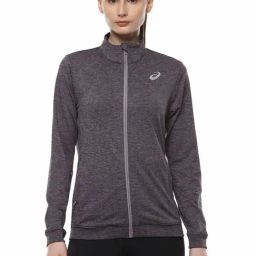 Asics Grey Textured Pattern Sports Jacket-picture-7