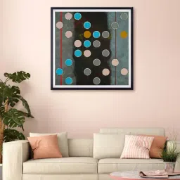 999store Black & Blue Abstract Pattern Printed Canvas Painting-29