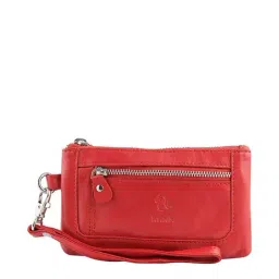 Kara Red Leather Solid Leather Wallet for Women-19