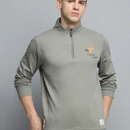 Showoff Grey Cotton Regular Fit Printed Sweatshirt-picture-17