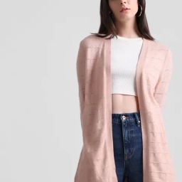 Only Pink Self Design Cardigan-45