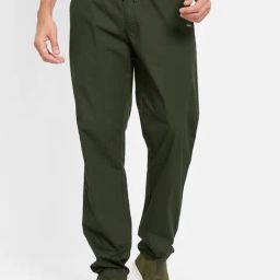 Octave Green Cotton Regular Fit Trackpants-image-66