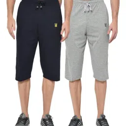 Vimal Jonney Navy & Grey Regular Fit Capris - Pack of 2-image-21