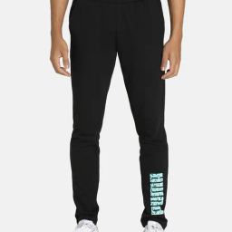 Puma Black Cotton Slim Fit Printed Trackpants-image-33