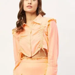Anvi Be Yourself Peach Regular Fit Shirt-image-91