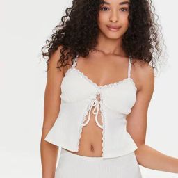 Forever 21 White V-Neck Crop Top-image-96