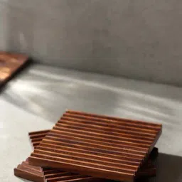 Unravel India Brown Mango Wood Coaster - Set of 4-10