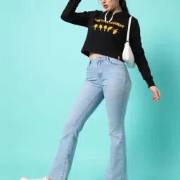 Campus Sutra Black Cotton Graphic Print Sweatshirt-image-80