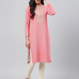 Aurelia Pink Embroidered Straight Kurta-image-52