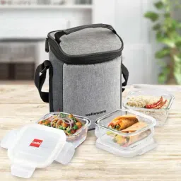 Cello Transparent Glass Lunch Box Set with Bag-image-10