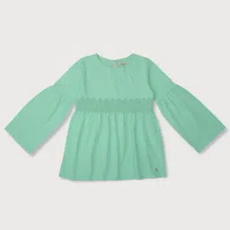 Gini & Jony Kids Green Embrodiery Full Sleeves Top-image-95