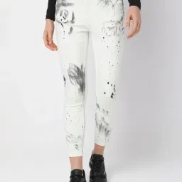 Vero Moda White Cotton Print Jeans-picture-26