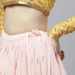 SHUBHKALA Pink Embellished Lehenga and Choli Set With Dupatta image 5