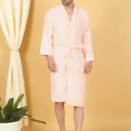 Mulberry Living Bamboo Bliss Coral Terry Cotton Bath Robe-image-99