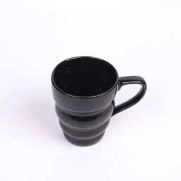 VarEesha Black Ceramic Spiral Coffee Mug (0.2 L) - Set of 4 image 5