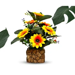 Asharya Yellow & Green Hanging Artificial Plant With Pot-23