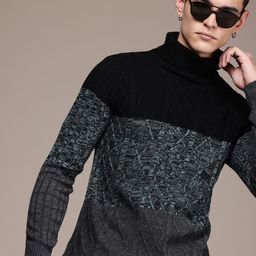 The Roadster Life Co. Cable Knit Turtle Neck Pure Acrylic Pullover-image-22