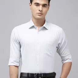 Park Avenue Slim Fit Geometric Self Designed Formal Shirt-image-62