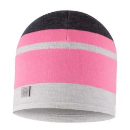 BUFF Merino Move Grey & Pink Striped Beanies-image-36