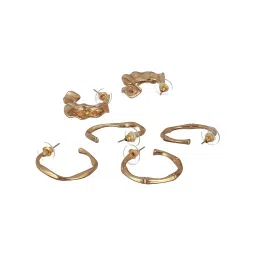 Aatmana Gold-Plated Half Hoop Earrings - Set of 3 image 5
