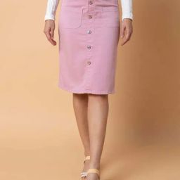 showoffff SHOWOFF Pink Cotton Bodycon Skirt-picture-23