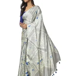 Navyasa By Liva Blue Satin Geometric Saree-image-18