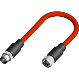 RS PRO Actuator Cable Straight Female 4 way M12 to Straight Male M12 Sensor 1 m, 2305682-picture-0