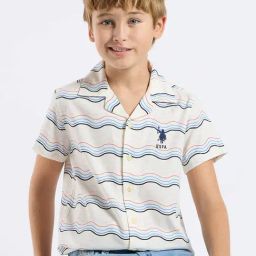 U.S. Polo Assn. Boys Beige Half Sleeves Shirt-image-66