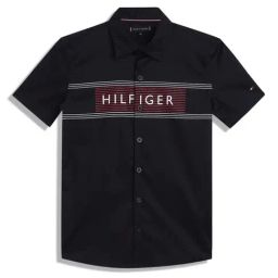 Tommy Hilfiger Kids Desert Sky Cotton Striped Shirt-image-91