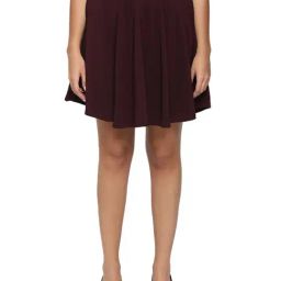Smarty Pants Maroon Cotton Mini Skirt-image-72