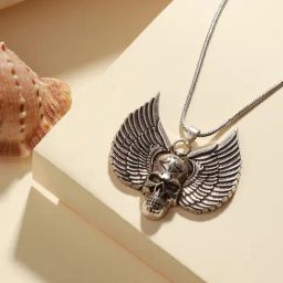 Bold by Priyaasi Skull Got Wings Black Casual Pendant With Chain for Men-35