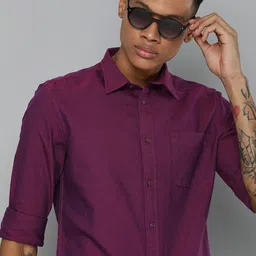Flying Machine Solid Slim Fit Pure Cotton Casual Shirt-picture-49