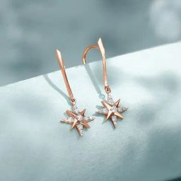 Malabar Gold and Diamonds BIS Hallmark 18k Rose Gold Diamond Drop Earrings-image-90