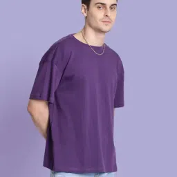 Bene Kleed Men Purple Oversize T-Shirt-image-72