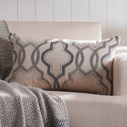 Maspar Kravet Harmony Neutral Viscose Embroidery Cushion Cover-image-78