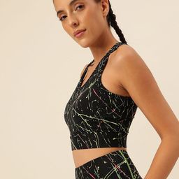 CUKOO Abstract Printed Full Coverage Lightly Padded Workout Bra image 4