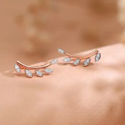 Malabar Gold and Diamonds BIS Hallmark 18k Rose Gold Diamond Stud Earrings-image-22
