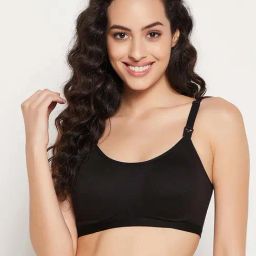 Clovia Black Cotton Nursing Bra-image-45