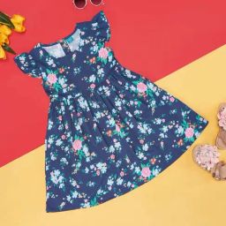 YU by Pantaloons Kids Navy & Pink Cotton Floral Print Dress-image-39