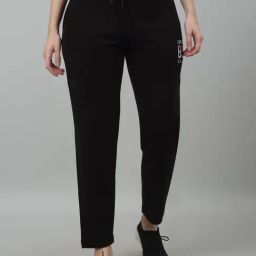Cantabil Black Poly Cotton Regular Fit Mid Rise Trackpants-image-63