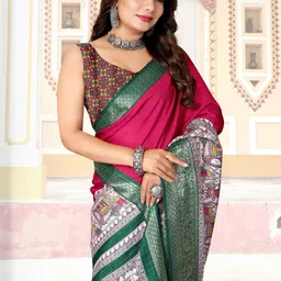 J 6 DESIGNER Ethnic Motifs Silk Cotton Handloom Saree-picture-42