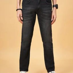 SF Jeans by Pantaloons Charcoal Black Cotton Slim Fit Jeans-image-99