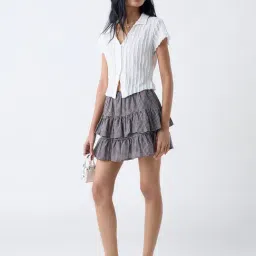 nuon women Nuon by Westside White Knit-Textured Shirt-picture-0