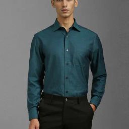 Louis Philippe Green Cotton Regular Fit Printed Shirt-picture-2