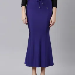 TWIN BIRDS Midnight Blue Plain Saree Shapewear-picture-5