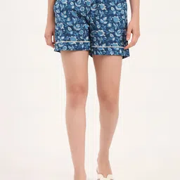 Divena Women Floral Printed Regular Fit Cotton Shorts-image-2