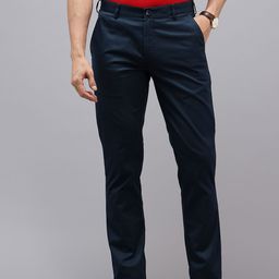 ColorPlus Men Contemporary Fit Pure Cotton Chinos Trousers-image-79