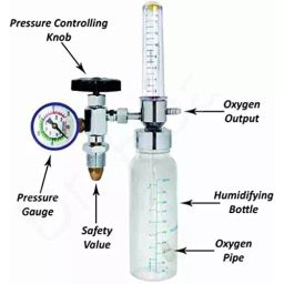 Florix Nation Oxygen Flow Meter Analog with Humidifier Bottle & Regulator, ‎Oxy-12 image 3