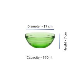 Duralex Solid Green Glass Table Bowl (970 ml) - Set of 3 image 5