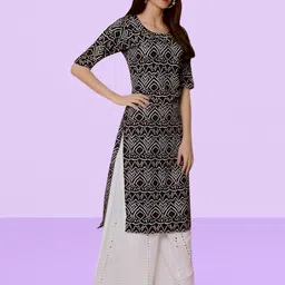 KANUDA Women Multi Crepe Straight Kurtas-picture-4